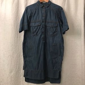 BANANA REPUBLIC Denim Cotton Hi-Lo Dress - Size: S
